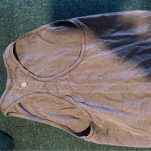 lululemon athletica Brown and White Sleeveless Tank Top
